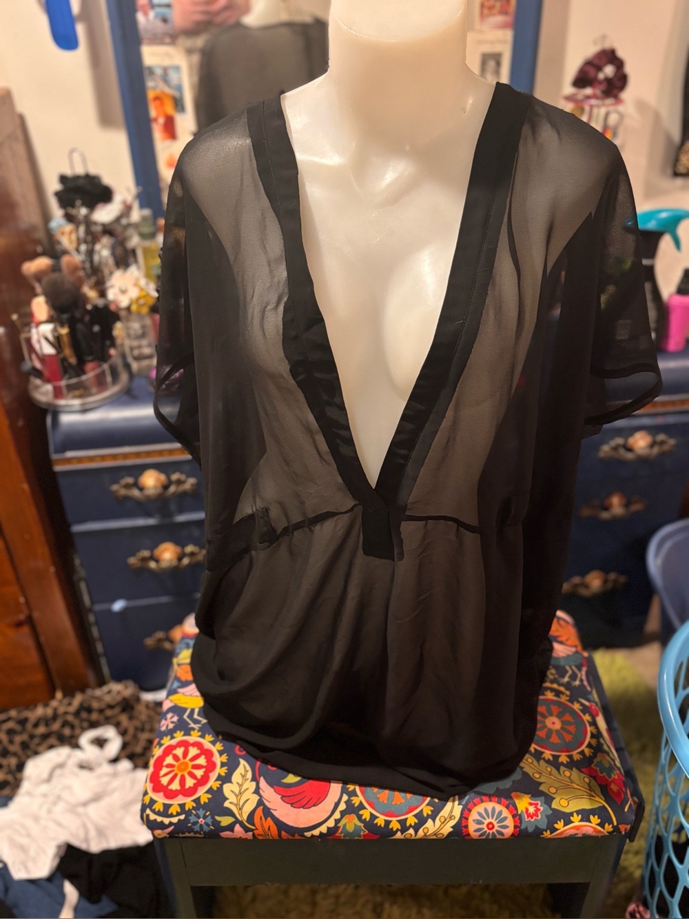Black chiffon cover up